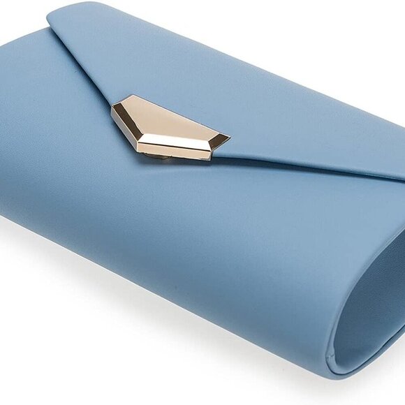 PU Clutch Purse for Women Elegant Evening Bag Detachable Chain Compact